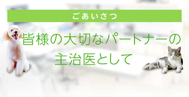 皆様の大切なパートナーの主治医として